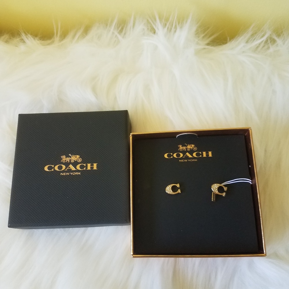 NIB Coach Signature C Earrings